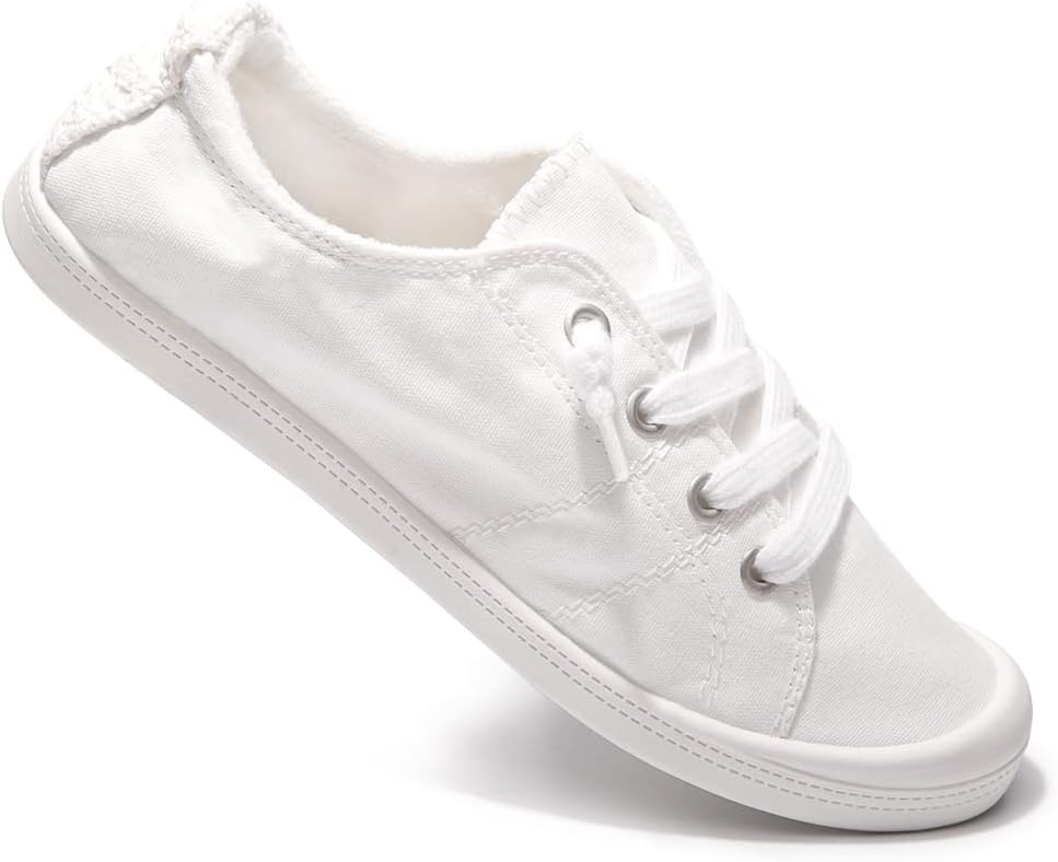 Women's Slip-On Canvas Sneakers – Low Top Walking Shoes, Breathable, Cushioned, Flexible Grip for Everyday Wear - Image 5