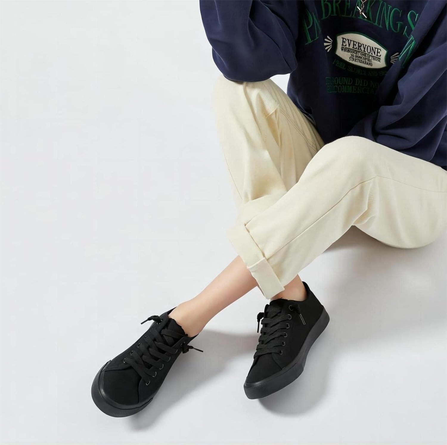 Women Canvas Slip On Sneakers - Low Top Casual Shoes - Image 5