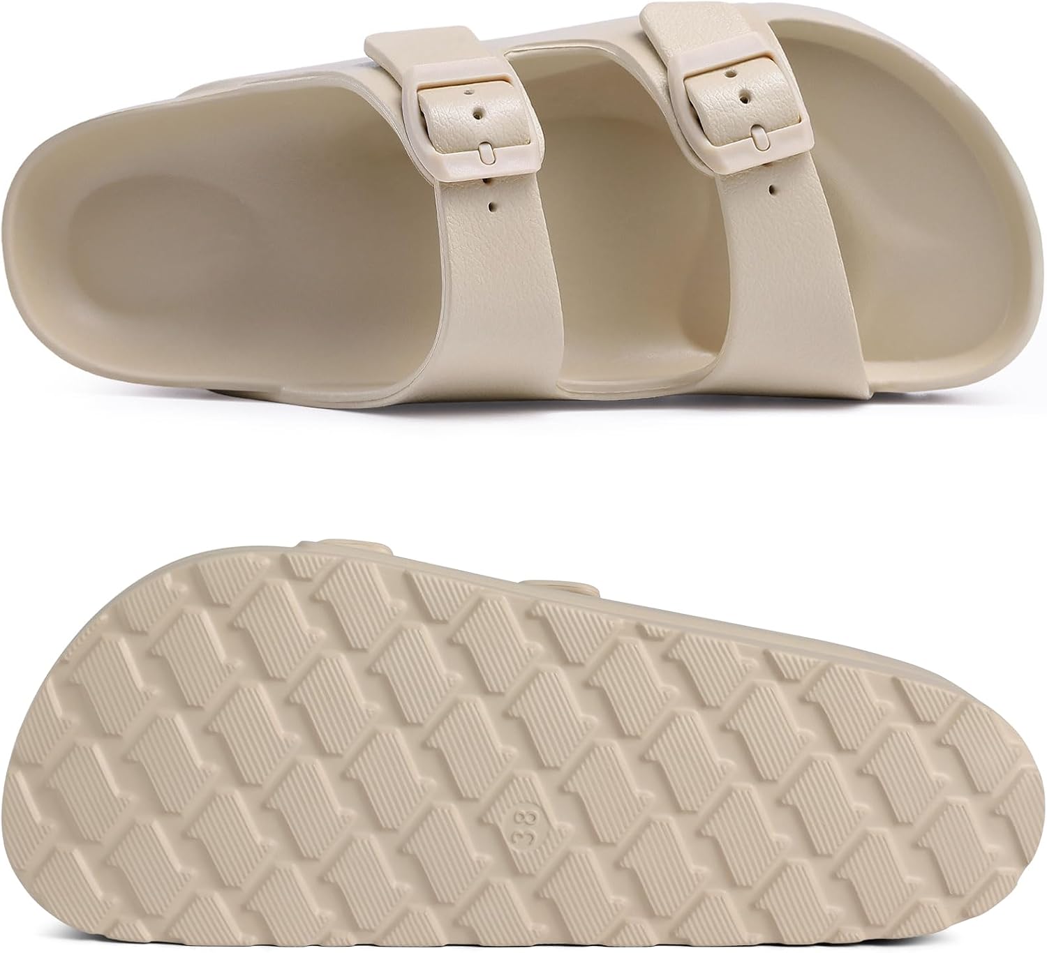Women’s Comfortable Arch Support Platform Sandals | Lightweight Chunky Slip-On Slides with Adjustable Buckle - Image 4