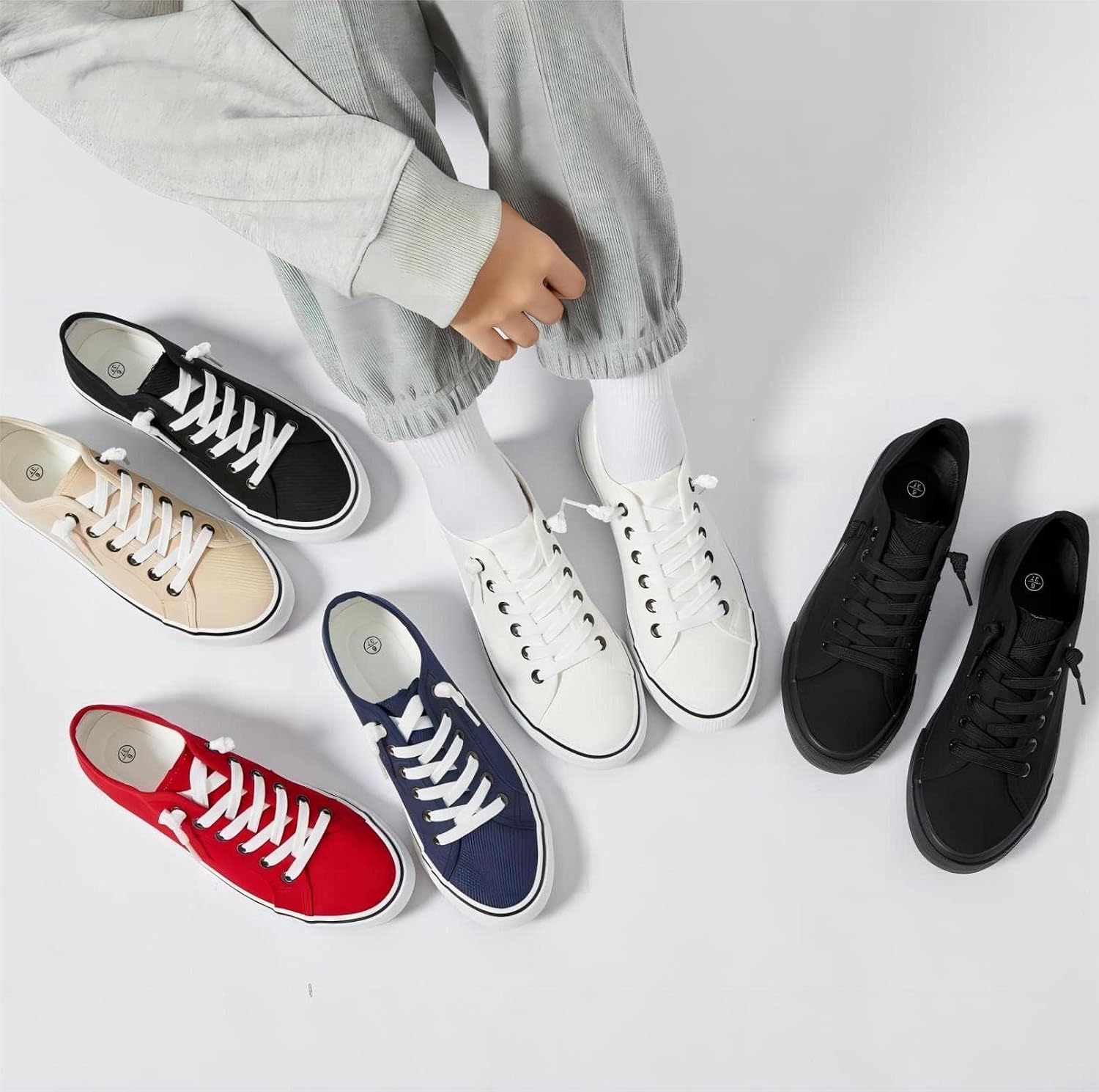 Women Canvas Slip On Sneakers - Low Top Casual Shoes - Image 4