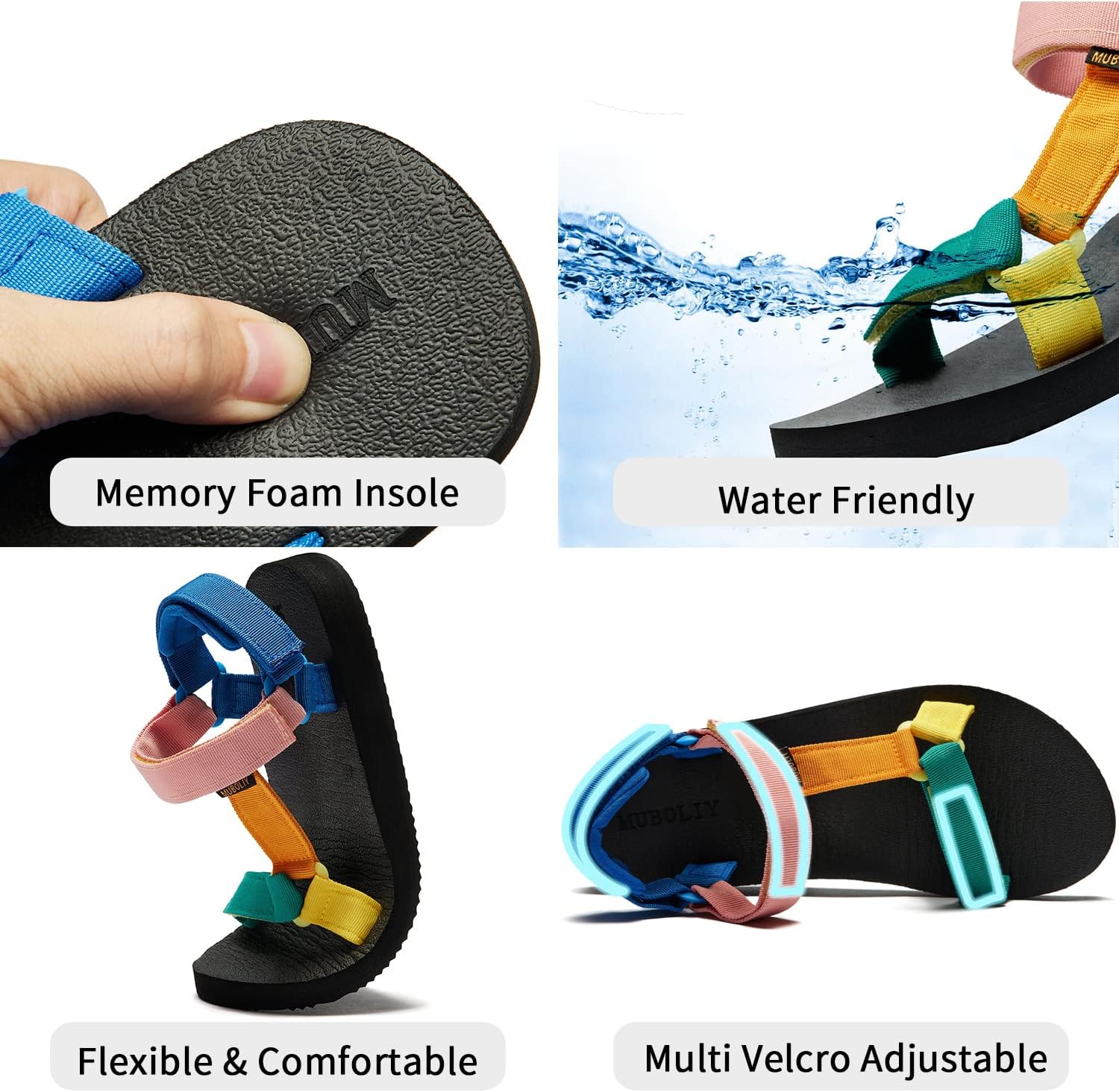 Women's Comfortable Quick-Dry Sport Sandals for Walking, Hiking & Water with Arch Support - Image 3