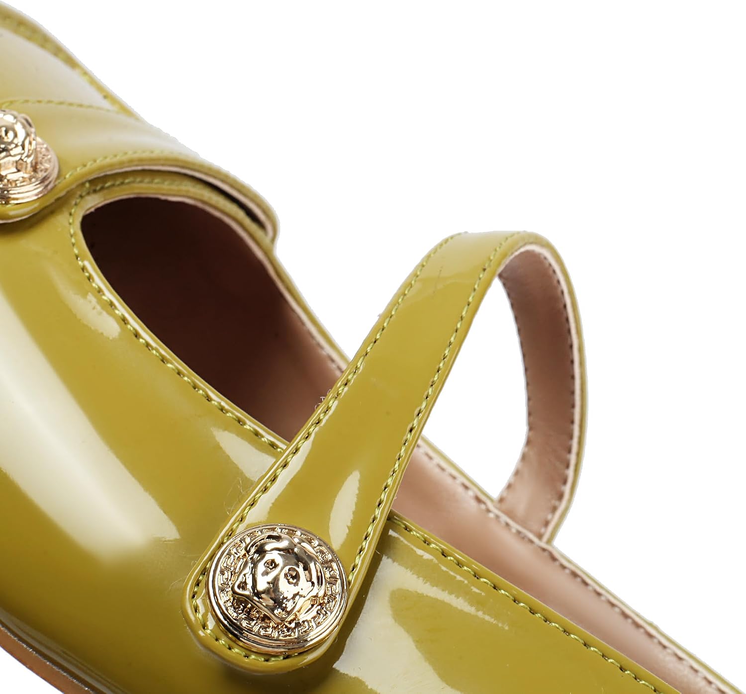 Women's Slingback Mary Jane Heels, Low Block Heel, Closed Square Toe Pump Shoes - Image 4