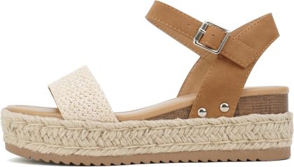 Women's Open Toe Ankle Strap Platform Espadrille Sandal