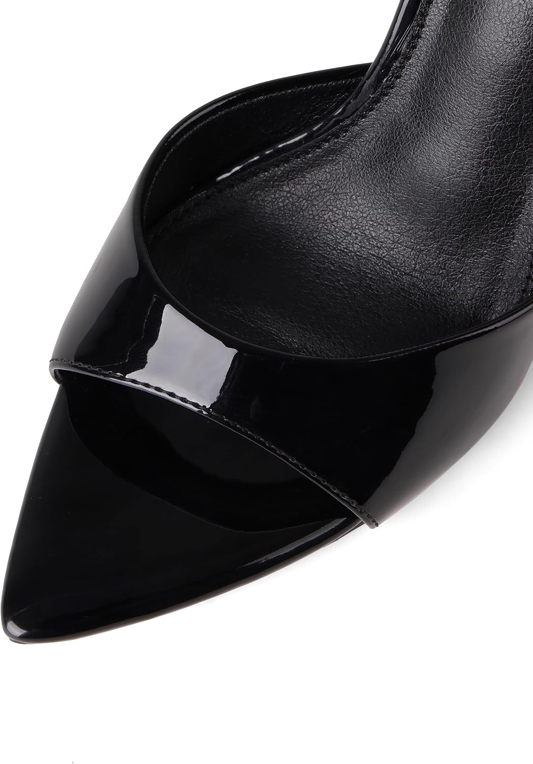 Women's Open Toe Stiletto High Heel Mules Slip On Patent Leather Comfortable Dress Sandals for Office Party Wedding Summer 2026 - Image 4